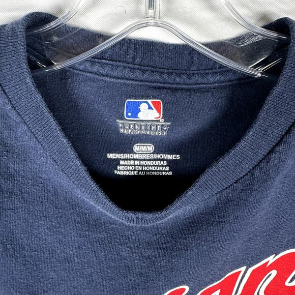 MLB Cleveland Indians Blue Short Sleeve Crew Neck T-Shirt Men's Size M - Picture 4 of 4